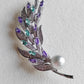 'Violetear' brooch genuine south sea white pearl 9.1mm