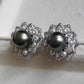 'Dahlia' Two-way earrings genuine tahitian south sea and akoya pearls