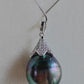 13.3mm Genuine tahitian south sea pearl pendant with chain necklace