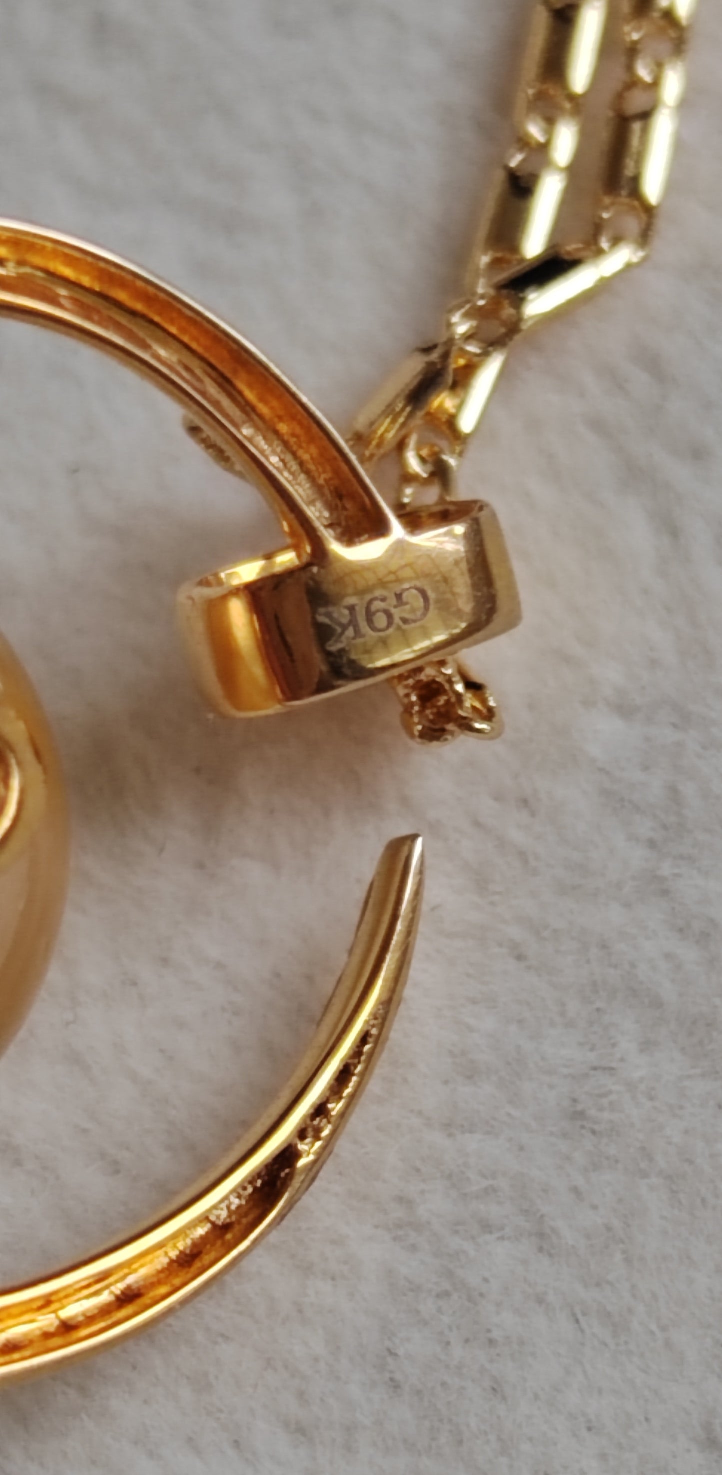 11.5mm Genuine golden south sea pearl 9k gold 'Moon' pendant