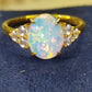 'Water Lily' 1.31ct Natural Solid Australian Crystal opal 9k gold ring