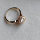 'A golden heart' 14k gold ring genuine golden south sea Keshi pearl 'Wild' 2.6ct