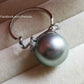 14k white gold artist ring genuine tahitian south sea pearl 11.4mmm AAA+
