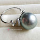 14k white gold artist ring genuine tahitian south sea pearl 11.4mmm AAA+