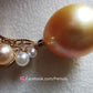 ' Sunset ' 18k gold diamond pendant genuine golden south sea and Japanese akoya pearl 2.4-13mm