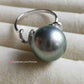 14k white gold artist ring genuine tahitian south sea pearl 11.4mmm AAA+