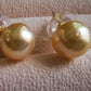 14k gold essential earrings studs genuine golden south sea pearl 12.4mm