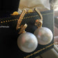 'Fairy's waves' earrings 18k gold diamond genuine south sea white pearl 11.3mm