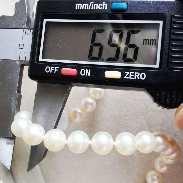 6.9-7.8mm Genuine Japanese akoya pearls classic necklace