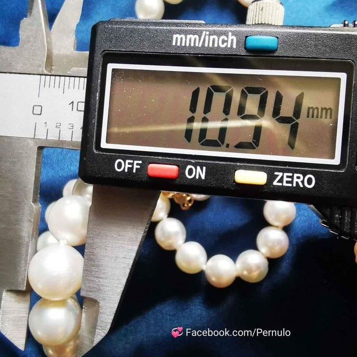 7.9-10.9mm Genuine south sea white pearls princess necklace