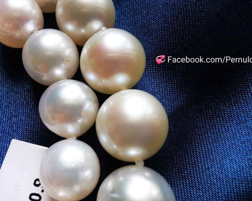 7.9-10.9mm Genuine south sea white pearls princess necklace