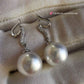 18k white gold diamond earrings genuine south sea white pearls 10.6mm