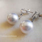 18k white gold diamond earrings genuine south sea white pearls 10.6mm