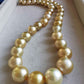 Classic princess necklace genuine golden south sea pearls 8.4-12.6mm
