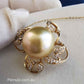 Elegant 'Lacy' pendant genuine golden south sea pearl 12.2mm 14k gold