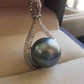 ' The deep ocean' necklace genuine tahitian south sea pearl 11mm