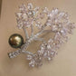 'Crystal Tree' brooch genuine tahitian south sea pearl 9.5mm