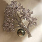 'Crystal Tree' brooch genuine tahitian south sea pearl 9.5mm