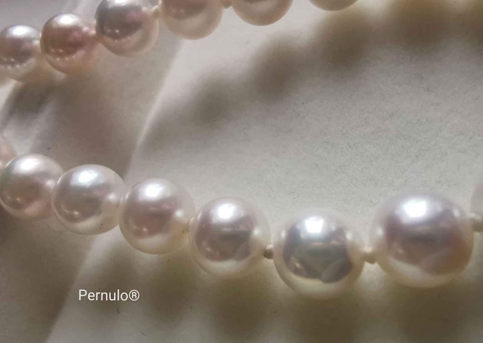 Classic uniform necklace genuine Japanese akoya pearls 6-6.6mm
