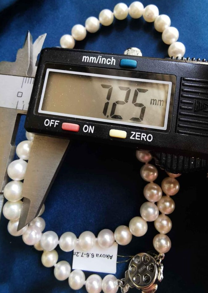 6.6-7.2mm Genuine Japanese Akoya pearls uniform necklace 48cm