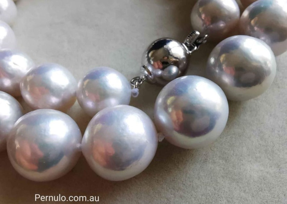 10.5-12.6mm Genuine freshwater pearls classic necklace 45cm