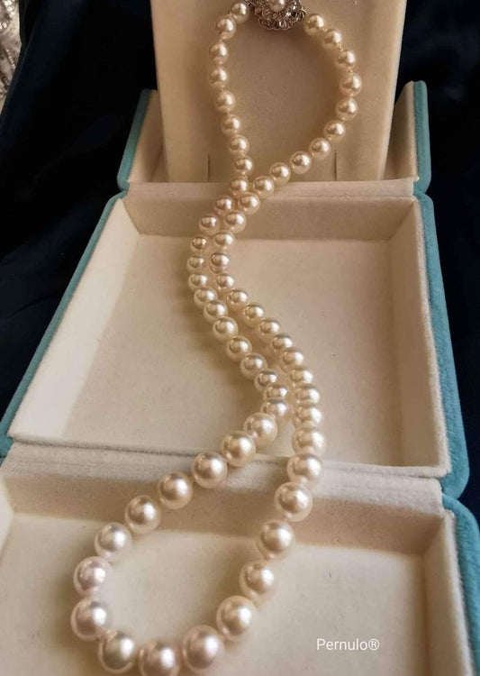 6.6-7.2mm Genuine Japanese Akoya pearls uniform necklace 48cm