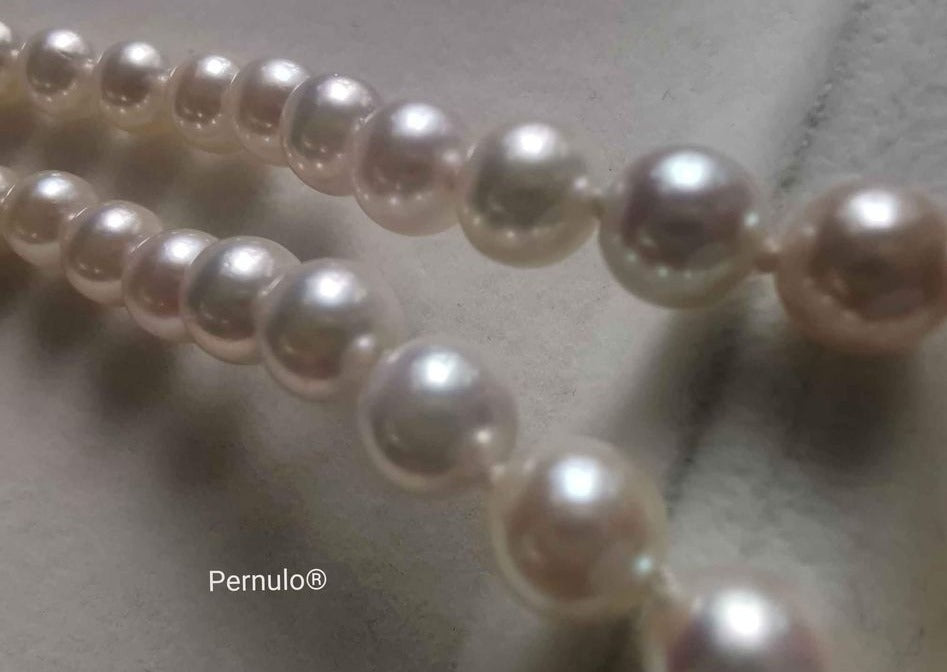 Classic uniform necklace genuine Japanese akoya pearls 6-6.6mm