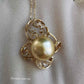 Elegant 'Lacy' pendant genuine golden south sea pearl 12.2mm 14k gold