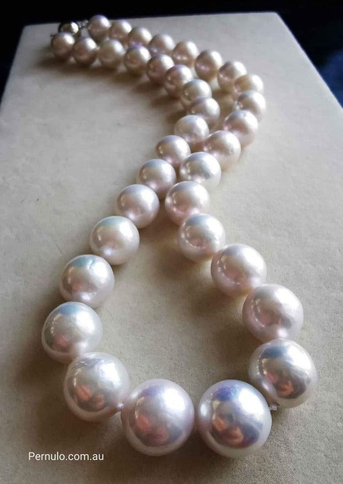 10.5-12.6mm Genuine freshwater pearls classic necklace 45cm