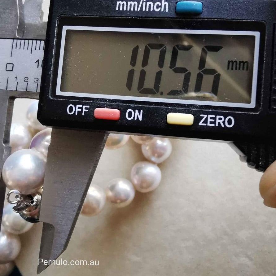 10.5-12.6mm Genuine freshwater pearls classic necklace 45cm