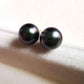 7.9mm Genuine Tahitian south sea pearl AAA 14k gold classic earrings
