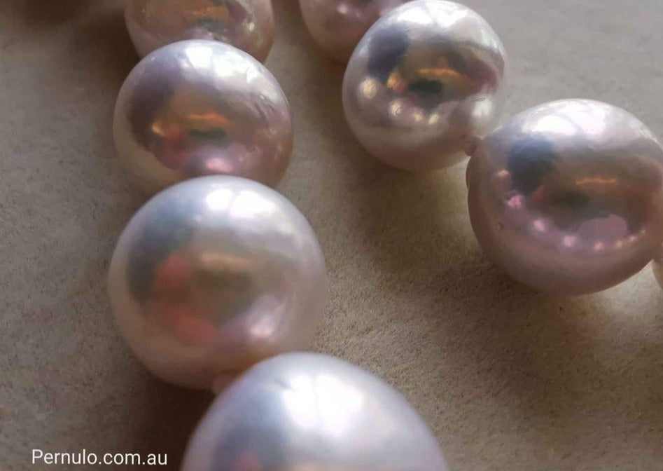 10.5-12.6mm Genuine freshwater pearls classic necklace 45cm
