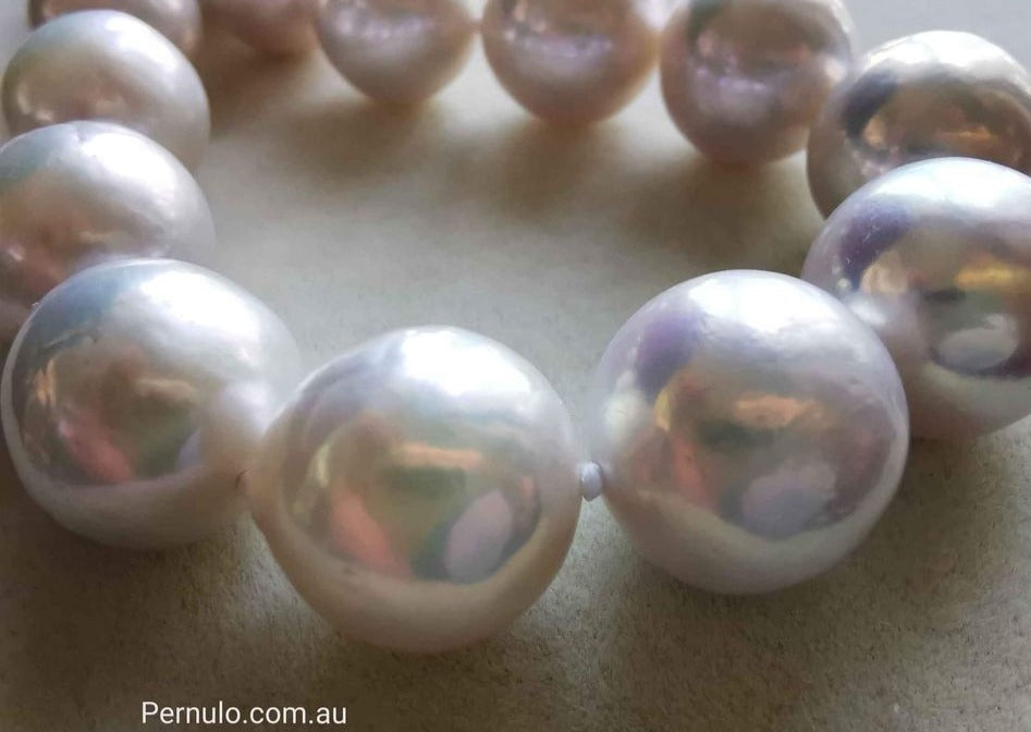 10.5-12.6mm Genuine freshwater pearls classic necklace 45cm