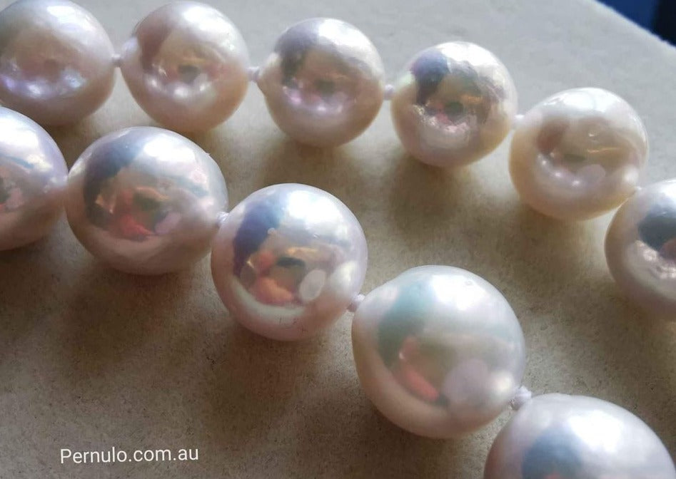 10.5-12.6mm Genuine freshwater pearls classic necklace 45cm