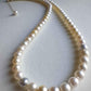 5.0-6.6mm Genuine Japanese akoya round pearls 18k gold necklace/chocker