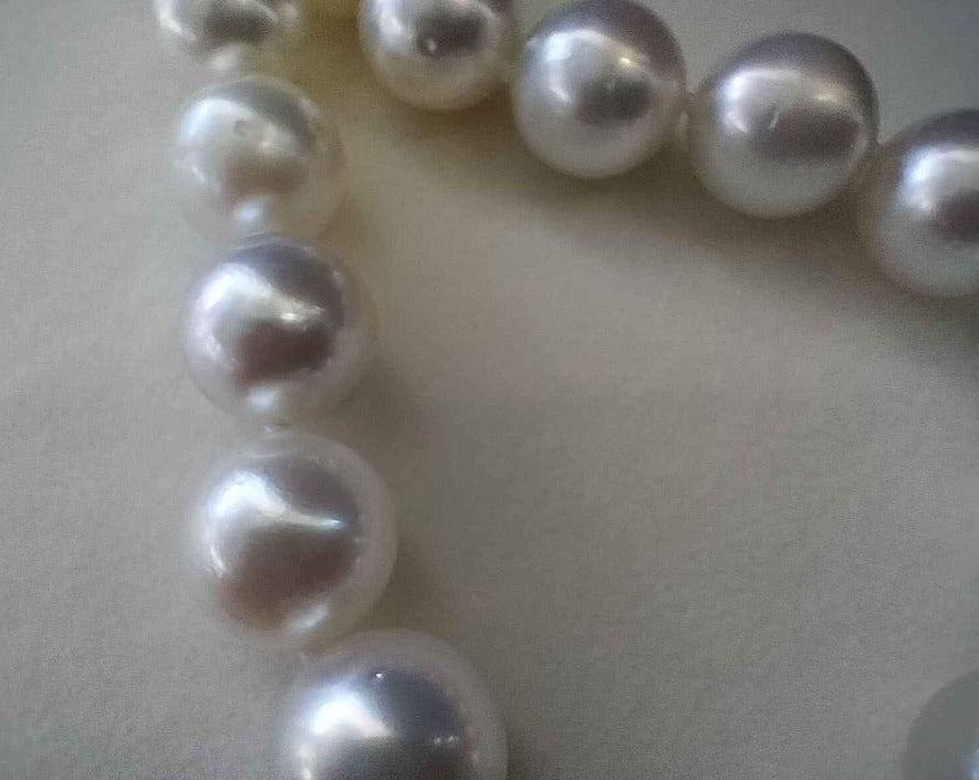 11.9-14.3mm Genuine south sea white pearls classic necklace