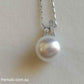 'Grace' pendant 18k white gold diamond genuine south sea white pearl 12.7mm