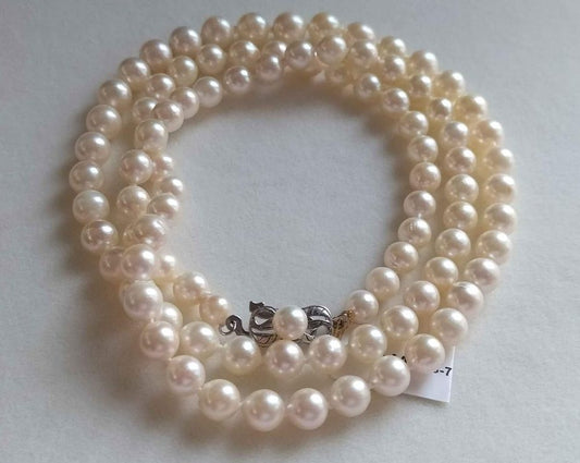 5.8-7.8mm Genuine Japanese akoya pearls matinee necklace 73.5cm
