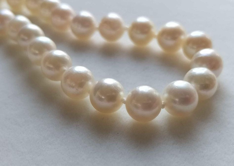 5.8-7.8mm Genuine Japanese akoya pearls matinee necklace 73.5cm