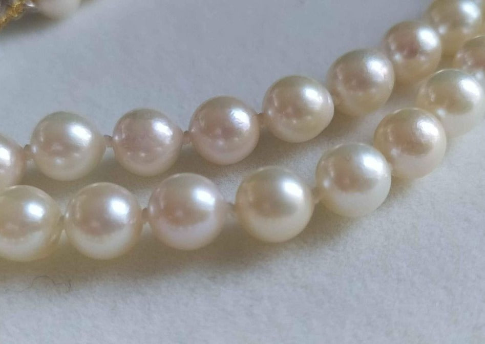 5.8-7.8mm Genuine Japanese akoya pearls matinee necklace 73.5cm