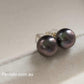 8.3mm Genuine tahitian south sea pearls classic earrings studs 18k