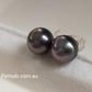 8.3mm Genuine tahitian south sea pearls classic earrings studs 18k