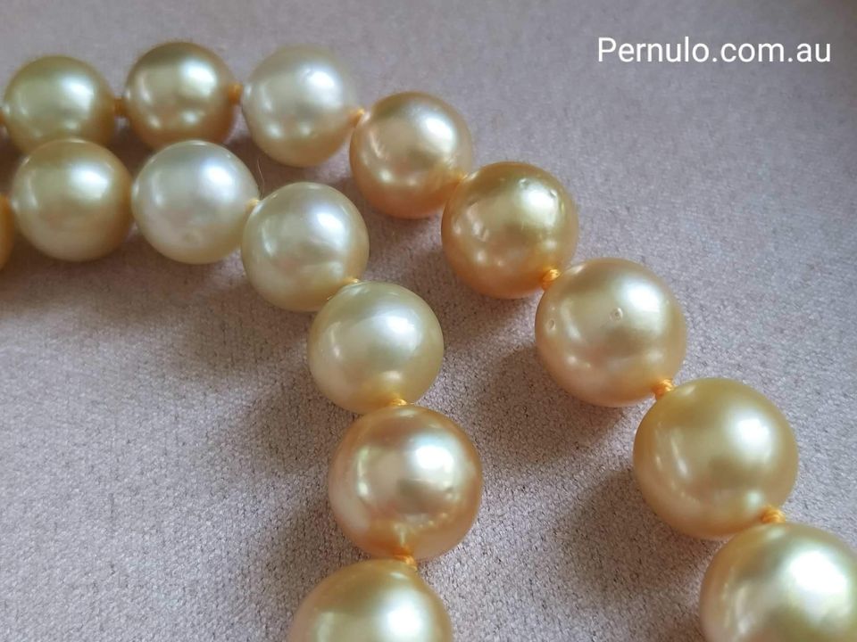 8.4-11.8mm Genuine Golden South Sea Pearls classic necklace
