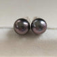 8.3mm Genuine tahitian south sea pearls classic earrings studs 18k