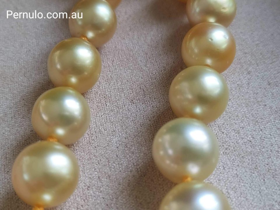 8.4-11.8mm Genuine Golden South Sea Pearls classic necklace