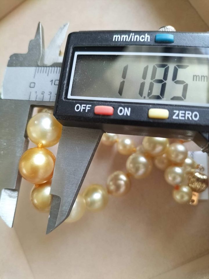 8.4-11.8mm Genuine Golden South Sea Pearls classic necklace