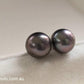8.3mm Genuine tahitian south sea pearls classic earrings studs 18k